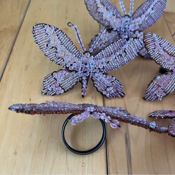 Beaded Butterfly Napkin Rings (Set of 5) - Picture 7 of 10